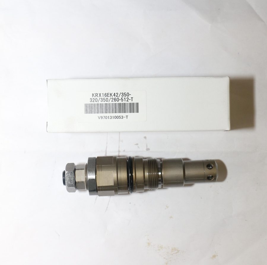 Kobelco main relief valve YN22V00001F4 / LC22V00011F1 / V9701310053-T photographed at the Shenyue warehouse in Guangzhou