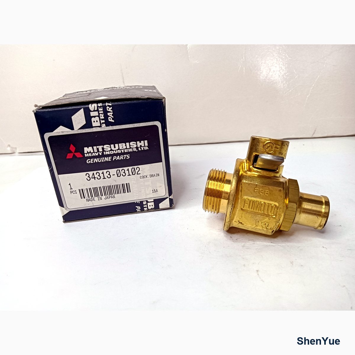 Engine Drain Valve VA3431303102 Kobelco part — real photo from our Guangzhou warehouse